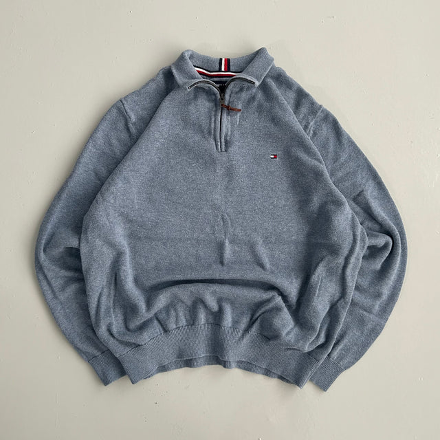 TOMMY HILFIGER 1/4 ZIP KNIT - LARGE