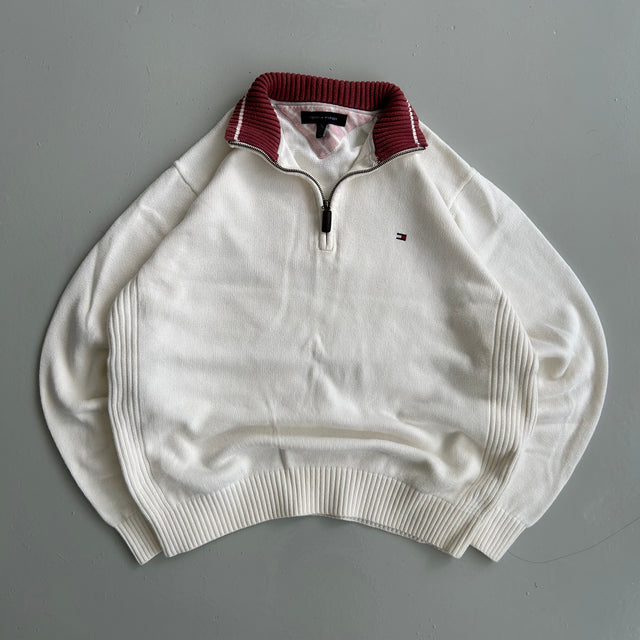 TOMMY HILFIGER 1/4 ZIP KNIT - XL