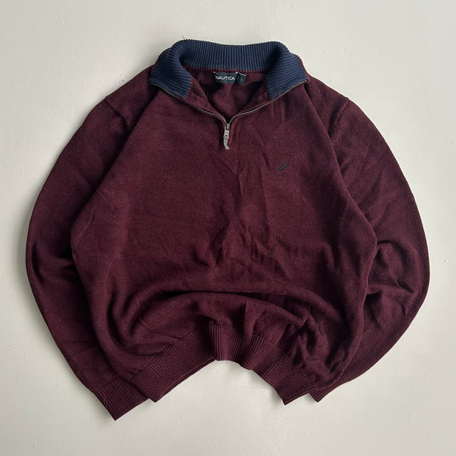 NAUTICA 1/4 ZIP KNIT - LARGE