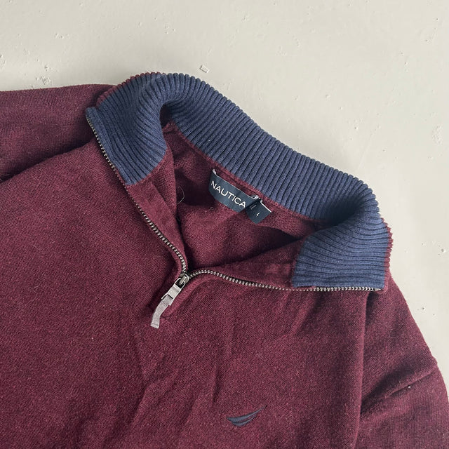 NAUTICA 1/4 ZIP KNIT - LARGE