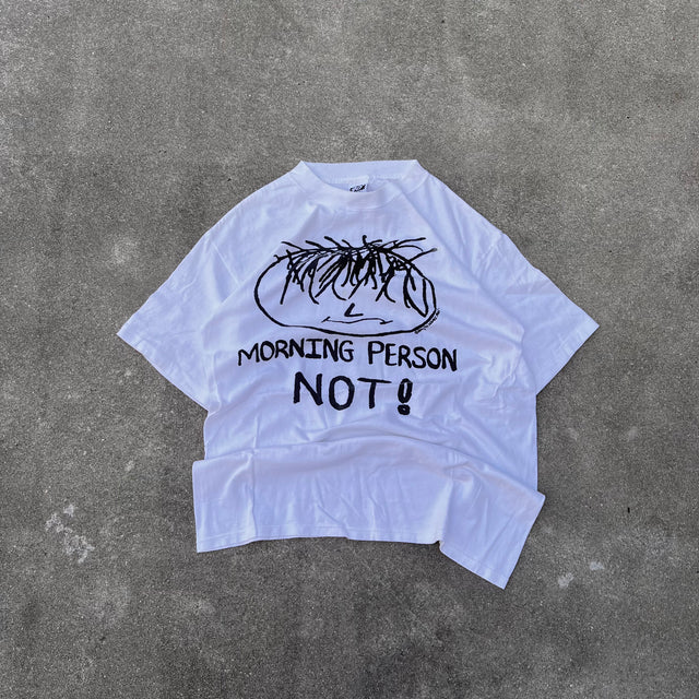 MORNING PERSON NOT! SINGLE STITCHED TEE - MEDIUM