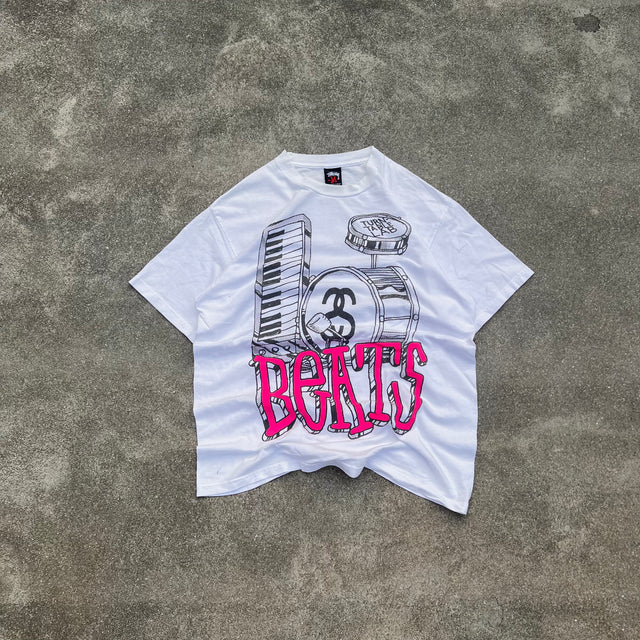 STUSSY BEATS TEE - MEDIUM/LARGE