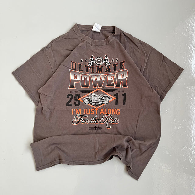 'GOD HAS ULTIMATE POWER' MOTORCYCLE 2014 TEE - LARGE