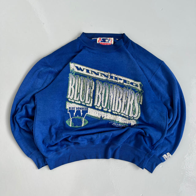 STARTER BLUE BOMBERS SWEATSHIRT - LARGE