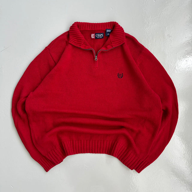 CHAPS RALPH LAUREN 1/4 ZIP KNIT - LARGE