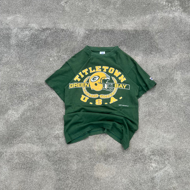 GREEN BAY PECKERS 1990 SINGLE STITCHED TEE - SMALL