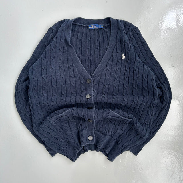 RALPH LAUREN CABLE KNIT CARDIGAN - LARGE