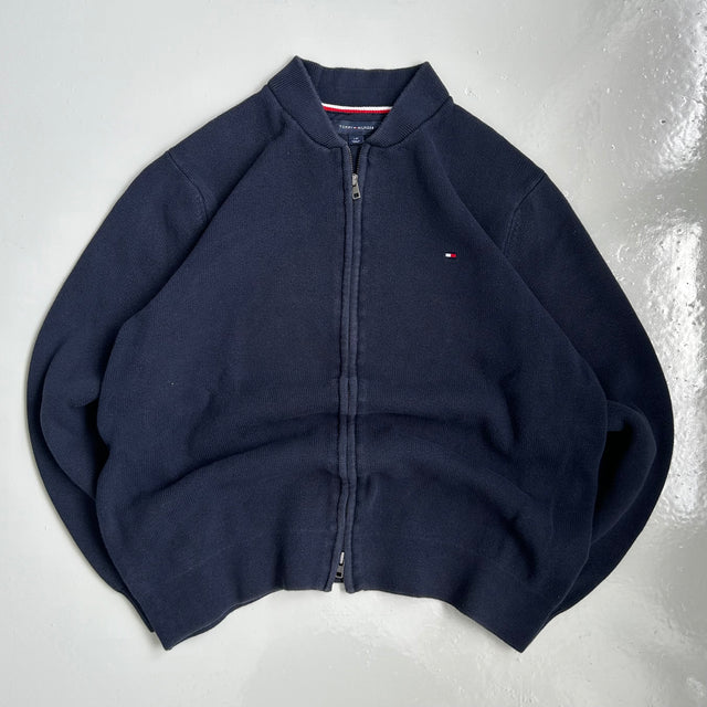 TOMMY HILFIGER KNITTED ZIP-UP - LARGE