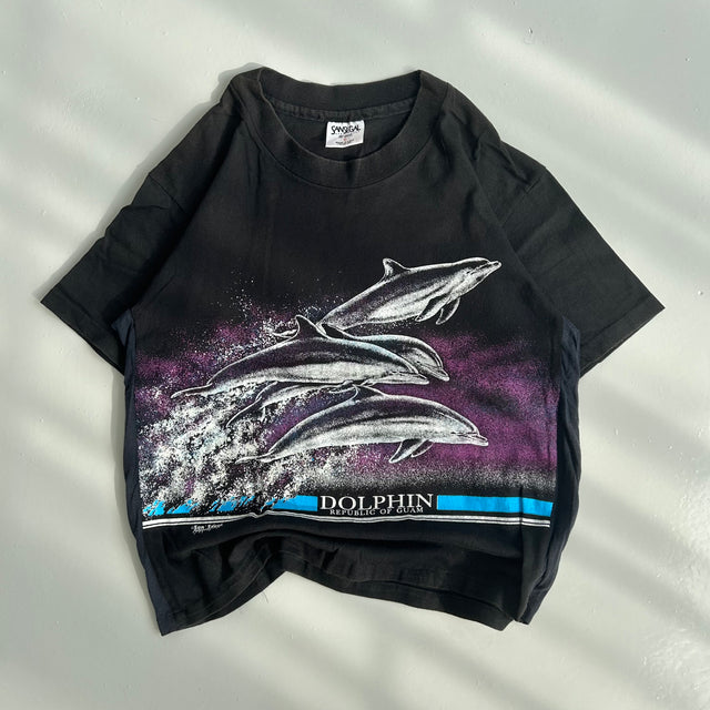 DOLPHINS AOP SINGLE STITCHED TEE - MEDIUM