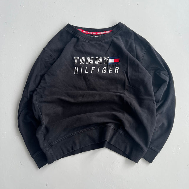 TOMMY HILFIGER EMBROIDERED SWEATSHIRT - SMALL