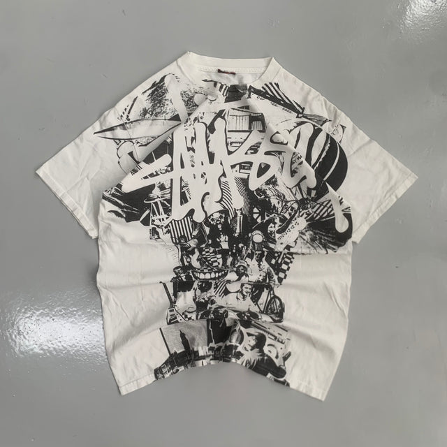 STUSSY 00'S AOP TEE - MEDIUM