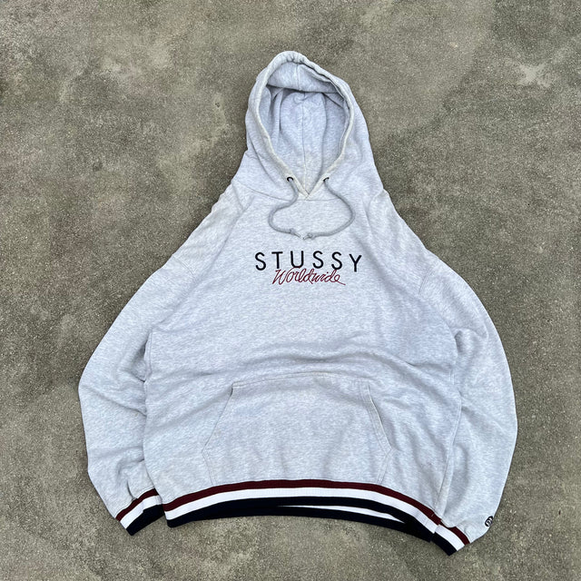 STUSSY WORLDWIDE HOODIE - LARGE