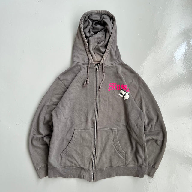 STUSSY ZIP-UP HOODIE - SMALL/MEDIUM