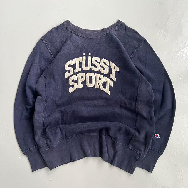 STUSSY X CHAMPION COLLAB SWEATSHIRT - MEDIUM