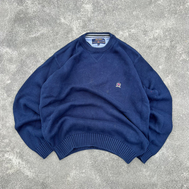 TOMMY HILFIGER CREST KNITTED SWEATSHIRT - LARGE