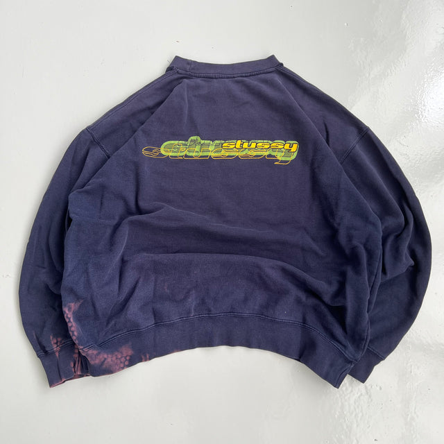 STUSSY 90'S SPELLOUT SWEATSHIRT - LARGE